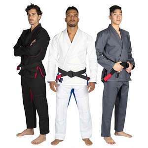Kimono de Jiu-Jitsu pour garçons, ensemble de Kimono de Jiu-Jitsu Brésilien gris et bleu, entraînement d'arts martiaux avec ceinture, 100% coton, OEM - Product Image 3