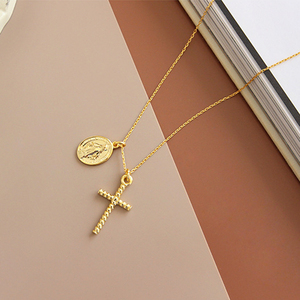 Nuova Tendenza Wuqie: Collana con Ciondolo a Croce Cristiana in Argento Sterling S925 - Product Image 2