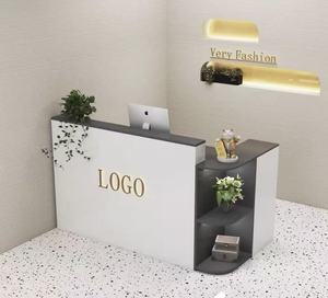 Petit comptoir de caisse pour magasin, comptoir d'accueil pour boutique de vêtements, bar d'angle, salon de beauté minimaliste moderne, réception de salon de coiffure - Product Image 6