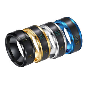 패션 비 변색 18K 골드 실버 도금 스테인레스 스틸 변경 색상 기분 온도 반지 쥬얼리 남성 - Product Image 1