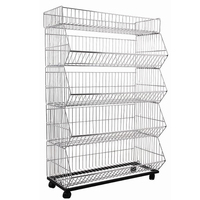 Présentoir multi-usages pour paniers empilables en fil métallique pour supermarché Présentoir pour magasin de détail