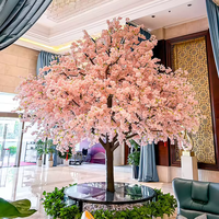 Pohon Sakura Buatan Sutra Gaya Jepang Besar untuk Jendela Hotel, Dalam & Luar Ruangan, Bunga Persik, Tahan Lama, Ramah Lingkungan
