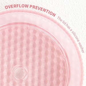 كوب قهوة بربطة ماشية بفوهة واسعة متعددة الألوان ، مج قهوة للسفر من البلاستيك مثلج مزدوج من القش - Product Image 6