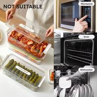 Conteneurs et boîtes de stockage hermétiques en plastique pour kimchi, oignon mariné, fermentation, cuisine, réfrigérateur, congélateur, garde-manger, avec couvercle