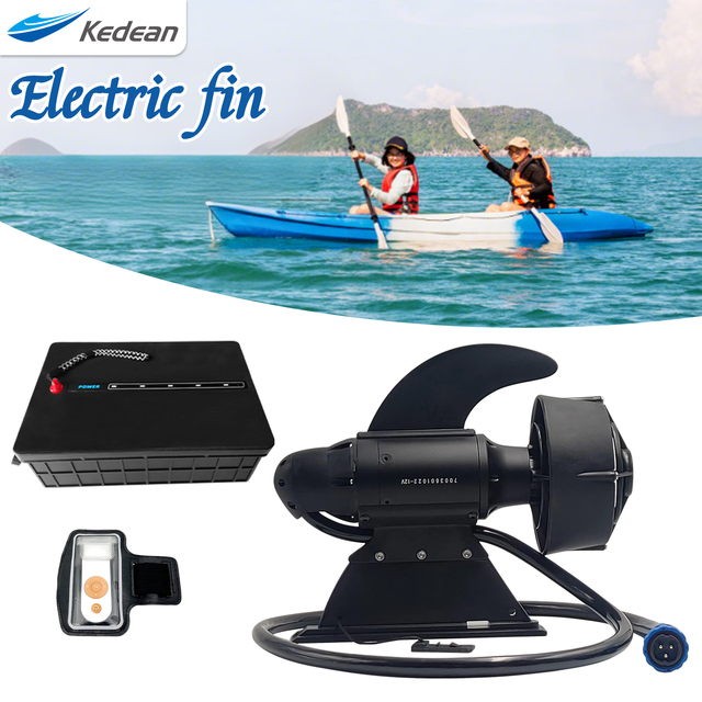 Inflatable Fishing Belly Boat and Float Tube Trolling Motor, Underwater Electric Thruster for Kayak, Canoe, Paddle Board