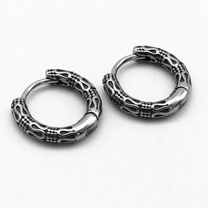 yunnique Huggie <b>Earrings</b> Titanium Steel 316 Stainless Steel Unisex Geometric Design Easy Open For Men And Women - Product Image 5