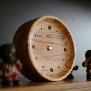 Exquisite Handcrafted Olive Wood Table <b>Clock</b> - Unique Artisanal Timepiece >Smart Table <b>Clocks</b> - Product Image 1