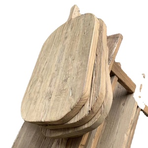Antico piccolo tagliere da cucina in legno con formaggio da taglio con manico appeso foro in legno curvo decorazioni per pareti - Product Image 1