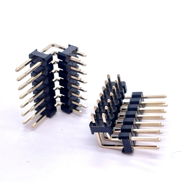Soulin Factory 2.54mm Pitch Dual Core Dual Plastic Male Header Connector Pin Right Angle High Quality Connectors