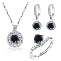 Conjunto de Joyería de Plata S925 con Moissanita de Corte Brillante Certificada GRA, Anillo Abierto y Cadena para Mujer, Regalo de Joyería Fina y Elegante