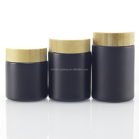 Offre Spéciale – Pots en Verre Noir Mat Personnalisables avec Logo, 4oz, 5oz, 120ml, 150ml, pour Herbes, Fleurs Séchées, Miel et Aliments, avec Couvercle en Bambou