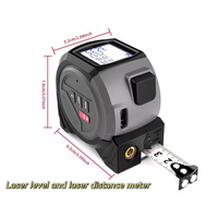 Mètre laser 3 en 1 grand écran avec niveau laser, télémètre laser 40M et ruban de mesure numérique 5m