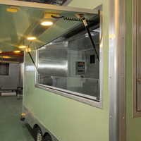 Chariot roulant personnalisé en fibre de verre pour snacks, pizza, glaces, kiosque de restauration rapide, avec chauffage intégré, résistant à la rouille