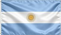 Drapeau argentin 3*5 pieds en stock, drapeau en poly durable pour les rassemblements de fans, les activités de plein air, la décoration, les événements sportifs, drapeau argentin