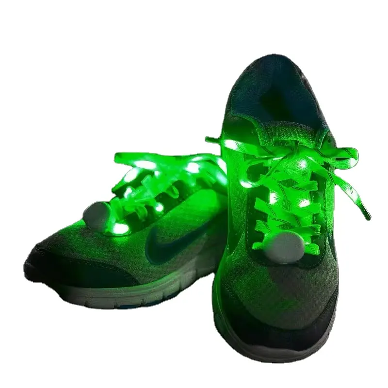 Net Red Tide Glowing Shoelaces Night Running Disco Fluorescent Canvas Shoe Lace Shoes Decoration Led Flash Wave Shoelace