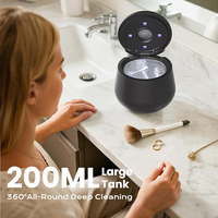Nettoyeur de prothèses dentaires ultrasonique personnalisable avec 4 lumières UV, 4 modes, 200 ml, nettoyage en profondeur