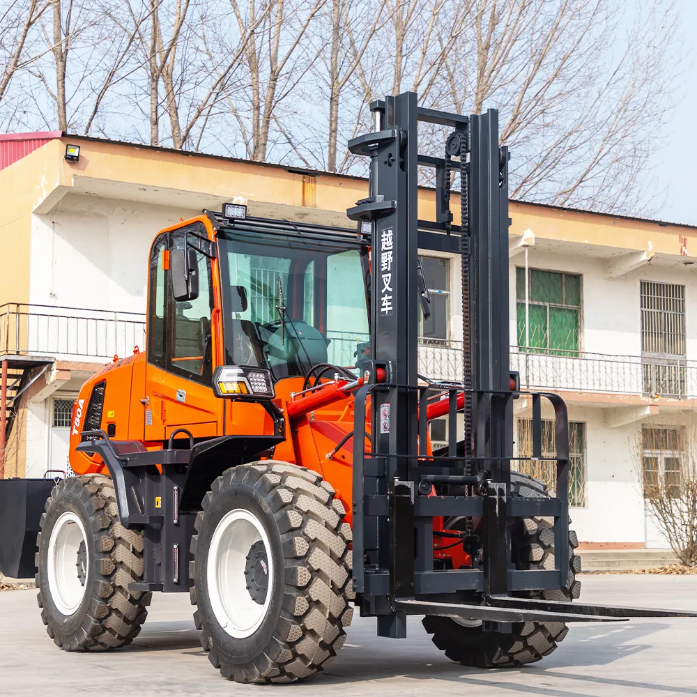 Mesin pengangkat barang teleskopik diesel 2 ton 5 ton mesin pengangkat forklift hidrolik