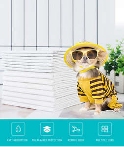 ผ้าอ้อมสัตว์เลี้ยงแบบใช้แล้วทิ้ง เป็นมิตรกับสิ่งแวดล้อม ซึมซับดี หนาพิเศษ ทำความสะอาดล้ำลึกและแห้งเร็ว สำหรับสัตว์ขนาดเล็ก จำนวนมาก - Product Image 3