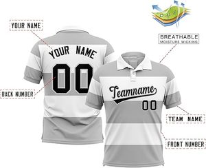 Camisetas Personalizadas con Rayas Sublimadas, Ropa Deportiva para Hombre, Logotipo Bordado, Manga Corta, Transpirable, para Golf y Negocios - Product Image 3