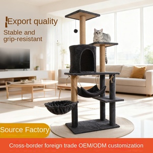 Fabrieksgroothandel houten kattenboom met klimrek, nest en duurzaam springplatform - Product Image 3