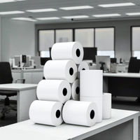 Rouleau de papier thermique 57 x 40 mm personnalisé pour caisse enregistreuse, prix de gros, 65 g/m², noyau plastique unique, impression TPV
