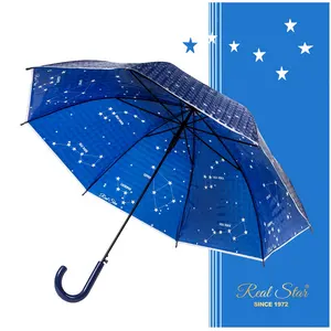 RST – nouveau parapluie transparent 3D avec impression d'étoile, parapluie transparent pour fête et événement