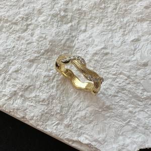 Bague en argent pur S925, motif torsadé vintage, design de niche, bijoux légers et tendance, simple, empilable, incrustation en forme de chiffre - Product Image 5