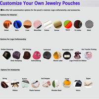 Sac à cordon en velours personnalisé avec logo, ruban assorti et impression multicolore pour bracelets, colliers et boucles d'oreilles – Vente en gros