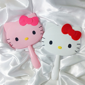 Wholesale Cute 3D <strong>Hello</strong> <strong>Kitty</strong> Handheld Makeup Mirror Kawaii Cartoon Portable Vanity Mirror for Girls Women Gift - Product Image 1