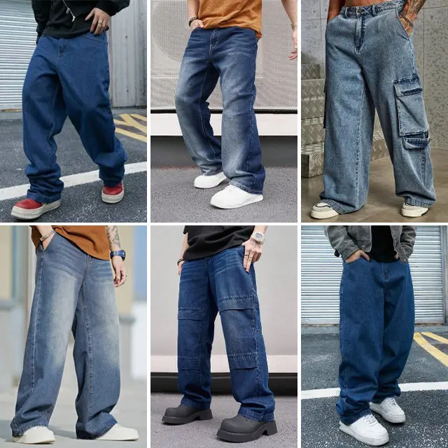 2023 vente en gros pantalons en jean pour hommes coupe ajustée jeans conception hommes jambe droite jeans style expédition aléatoire