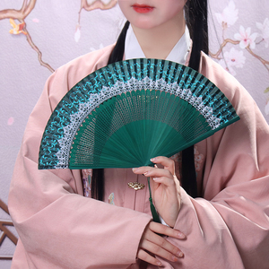 Quạt Tay chụp ảnh Hanfu phong cách Nhật Bản Quạt Tre Thời Trang thay đổi màu sắc quạt gấp - Product Image 6