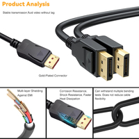 Produsen penjualan TERBAIK 1m 2m 3m 5m mendukung 4k 60hz kabel Displayport Dp kabel 1.2