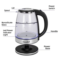 371433 1.8L Haute Borosilicate Électrique Bouilloire En Verre Bouilloire Électrique En Verre avec Etl