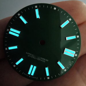 الشركة المصنعة للاتصال الهاتفي الأزرق والأخضر مضيئة شعار مخصص 316L الفولاذ المقاوم للصدأ 29 ساعات الاتصال الهاتفي وجه مناسب ل NH35 NH36 - Product Image 3