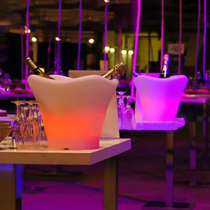 Bán buôn xô đá với LED ánh sáng Hộp mát nhựa LED chiếu sáng Xô đá Sâm banh rượu mát - Product Image 5