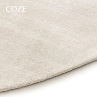 Tapis et carpettes de style moderne haut de gamme en Tencel, tuftés à la main, en peau de mouton, blanc crème uni