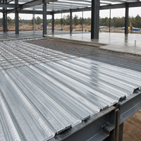 Plaque de plancher en acier galvanisé, plancher composite métallique, coffrage permanent pour dalle en béton, structure en acier pour bâtiment