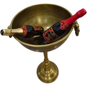 Cubo de Hielo Metálico Vintage Art Deco para Bebidas, Enfriador de Bebidas, Decoración para Fiestas, Diseño Floral Duradero, Capacidad de 10L para 3-4 Personas - Product Image 3