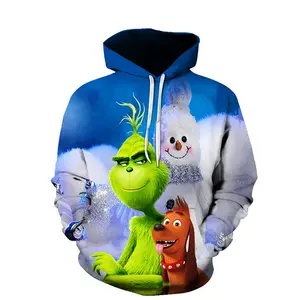 Mannen Custom Hoge Kwaliteit Mode 3d Print Anime Hoodies Kerst Hoodie Outfits Feest Kostuums Sweatshirt Groen Dier