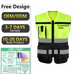 Fuyi rompi reflektif Keamanan visibilitas tinggi jaket keselamatan kerja kuning malam untuk teknisi konstruksi lalu lintas untuk malam - Product Image 1