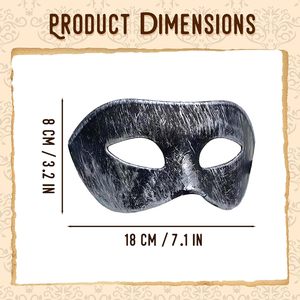 Máscara de ojos SINSEN para mascarada, diseño sencillo de media cara para hombres, accesorio de disfraz para fiesta de Halloween - Product Image 4