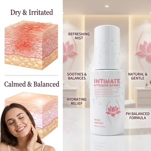 Spray de Higiene Íntima de Marca Privada OEM, Cuidado Femenino Natural, pH Equilibrado, Sin Aluminio, Spray Desodorante <span class=keywords><strong>Vaginal</strong></span> 80ml - Product Image 1