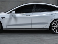Jupes latérales en fibre de carbone sèche style PK modifiées pour Tesla Model 3, kit carrosserie avec spoiler latéral