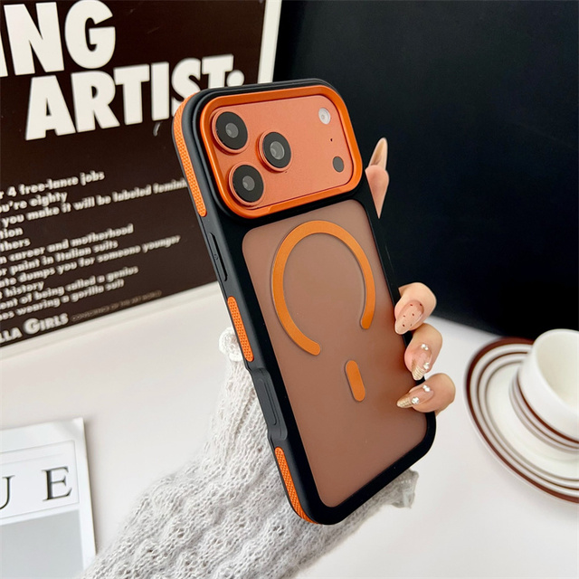 Dual-Tone Matte Magnetic Phone Cover, Anti-Slip Textured Side Shock-Absorbing Protective Case for iPhone 18/18 Pro/18 Pro Max/17