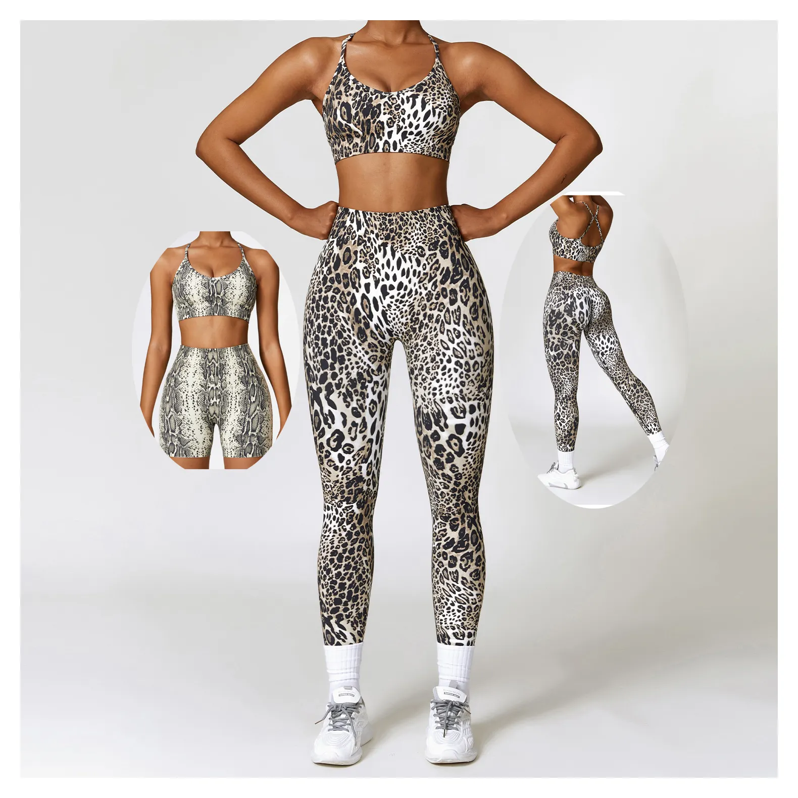 Ensemble de yoga sans couture pour femmes Vêtements de sport d'entraînement Vêtements de fitness Haut taille haute Leggings