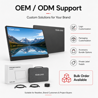 Moniteur portable OEM 15,6 pouces FHD IPS avec lecteur multimédia, haut-parleurs intégrés, prise en charge de plusieurs langues et batterie