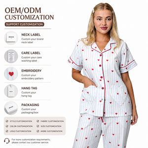 Pigiama in Cotone Personalizzato a Maniche Lunghe per Donna, Primavera-Autunno 2026, Nuovo Modello Comodo in Taglie Grandi - Product Image 1
