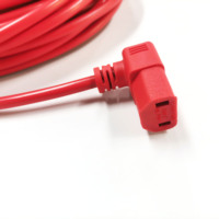Câble certifié H05VV-F 250V 10A 15m 1mm2 rouge avec prise EU vers fiche C17 inclinée pour aspirateur