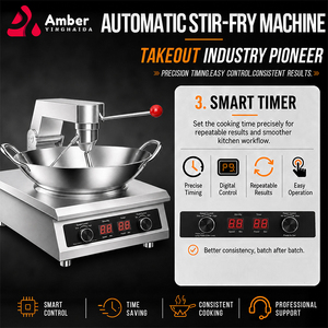 Máquina de Cocina Planetaria Comercial, Freidora Inteligente Multifuncional de Gas e Inducción de Alta Temperatura para Restaurantes de Comida Rápida - Product Image 2