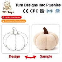 Peluche Citrouille 11-30cm en Coton Doux, Mignonne, Thème Récolte, pour Décoration d'Intérieur et Présentation sur Étagère, OEM